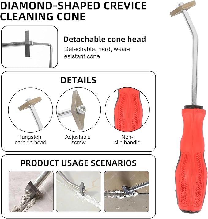 29-Piece Grout Removal Tool Kit with Tile Grout Saws, 13 Replacement Blades, Grout Remover Cone and Ball Finishing Tools for Bathroom Shower and Floor Tile Gap Cleaning