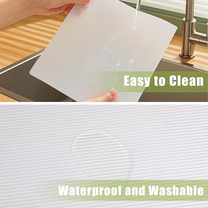 Shelf Liner 36 Inches Wide, Non-Slip Cabinet Liner Thickened, Washable Under Sink Mat, Non Adhesive Drawers Liner for Kitchen Cabinet, Shelves, Refrigerator, Desks, Clear, 36 Inches x 20 FT