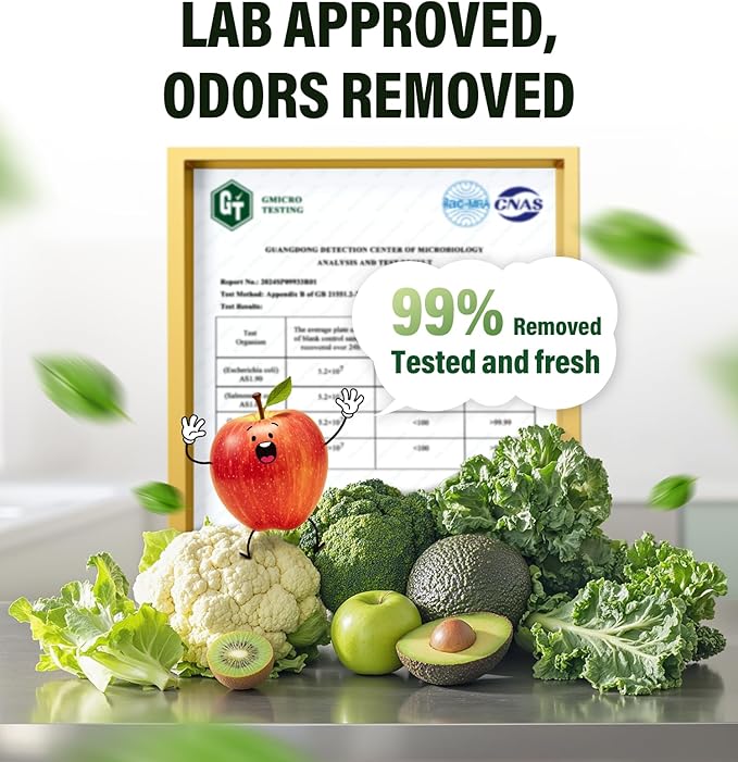 Refrigerator Deodorizer - Long Lasting Fridge Odor Eliminator and Smell Absorber, No Need Baking Soda Replacement, Works as Freezer Freshener & Organizer Accessory White