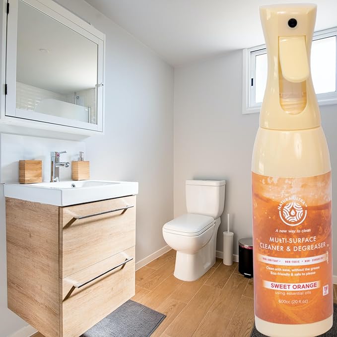 Multi-Surface Cleaner & Degreaser - Home and Kitchen degreasing, Spray for Glass, Countertops, Appliances, and Floors - Eco-Friendly Effective Cleaner & Degreaser (Sweet Orange)