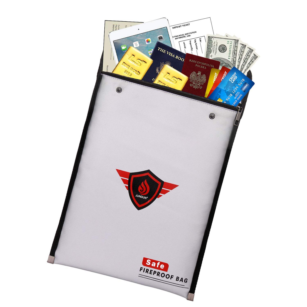 Fireproof Document Bags,15”x11” Triple Layers - Image 1