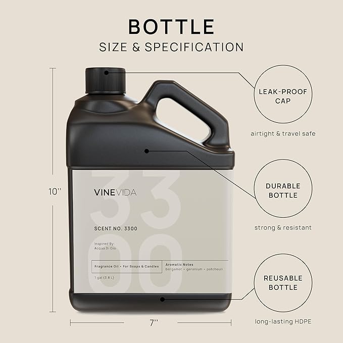 VINEVIDA [128oz] (Our Version of) Acqua Di Gio Fragrance Oil for Candle Making - Made in USA Scents for Soap Making - Natural Candle Fragrance Oil