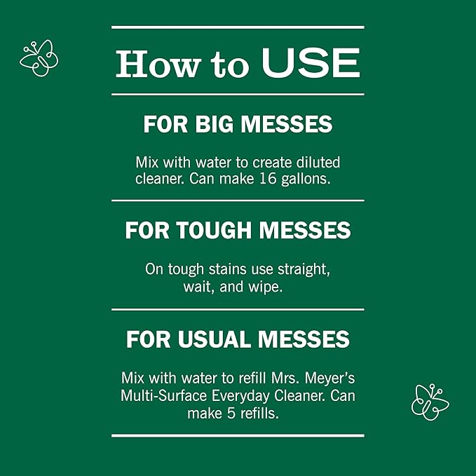 MRS. MEYER'S CLEAN DAY Multi-Surface Everyday Concentrate, Honeysuckle Scent, 32 Fl Oz Bottle