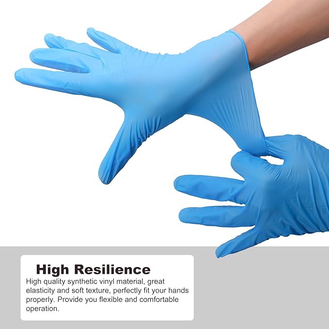 Disposable Gloves Small, Nitrile and Vinyl Blend Material Gloves, Latex Free, 4 Mil,1000 Pc. Food Grade Glove for Cleaning, Food Prep, Hair Dye, Tattoo, Blue