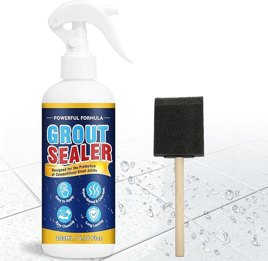 Grout Sealer, Waterproof Grout Sealer for Shower Floor Tile, Long Lasting Clear Grout Sealant, Tile Sealer Spray Works on Countertops, Bathroom, Marble, Ceramic, Stone, Granite Surface Grout Cleaner