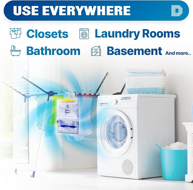 Dry & Dry 45 Packs [Net 14.1 Oz/Pack] Moisture Absorbers for Home, Basement & Bedroom - Small Dehumidifiers