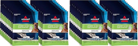 Bissell Stomp 'N Go Pet Lifting Pads + Oxy for Stain Removal on Carpet & Area Rug Cleaning, 40 Pack