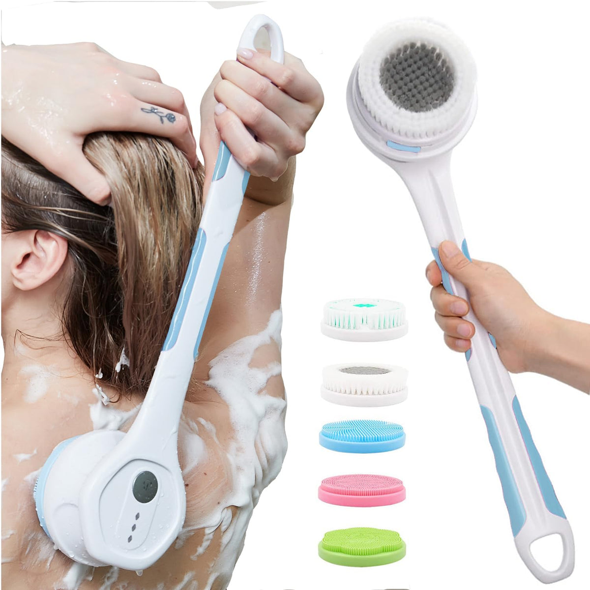 Electric Body Brush,5 Attachments Brush Heads Electric SPA - Image 1