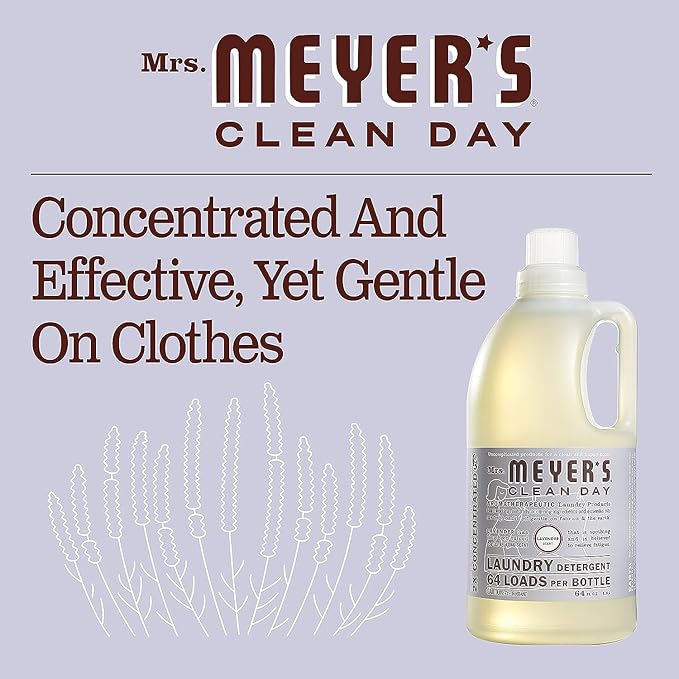 Mrs. Meyer’s Clean Day Lavender Laundry Detergent Concentrated Loads Per Bottle (64 Fl Oz (Pack of 4))