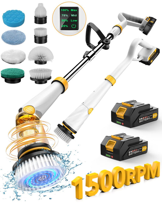 Electric Spin Scrubber Q2, 4000mAh Battery, 1500RPM High Power - Image 1