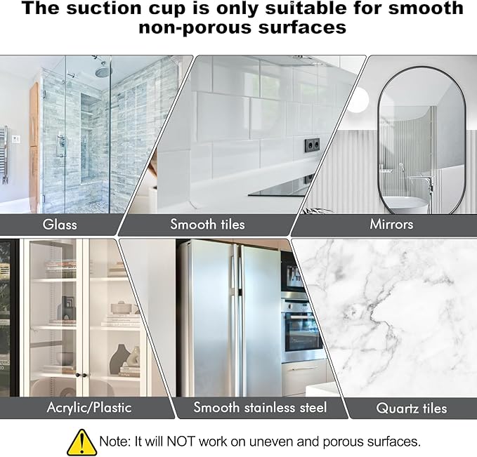 6 PCS Suction Cup Shower Towel Hooks, Wall Mount Robe Holder, Heavy Duty No Drill Wall SUS304 Waterproof Stainless Steel Hooks for Bedroom, Bathroom, Kitchen, Hotel and Office (Brushed Golden)