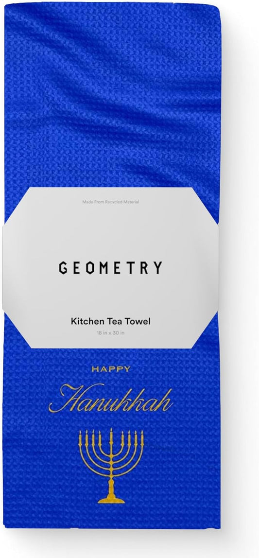 GEOMETRY Christmas Kitchen Towels - Quick Dry Microfiber Cloth Dish Towels for Kitchen Drying - Premium Quick Dry Towel (Happy Hanukkah, 1 Pack)