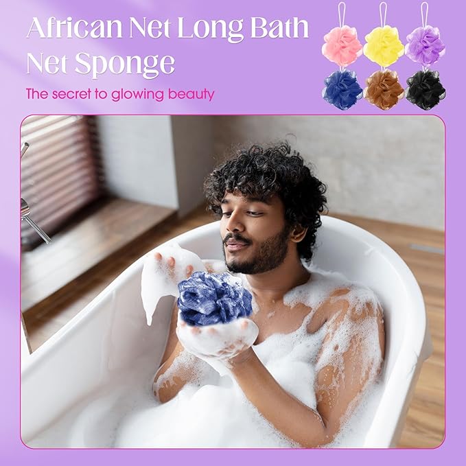 Sunnyray 100 Pcs Loofahs Bulk Bath Sponge Shower Luffas Exfoliating Body Scrubber Packs Soft Mesh Loofahs Balls Travel Cleaning Wash Puff Bathing Accessories for Women Men, 20g (Multicolor)