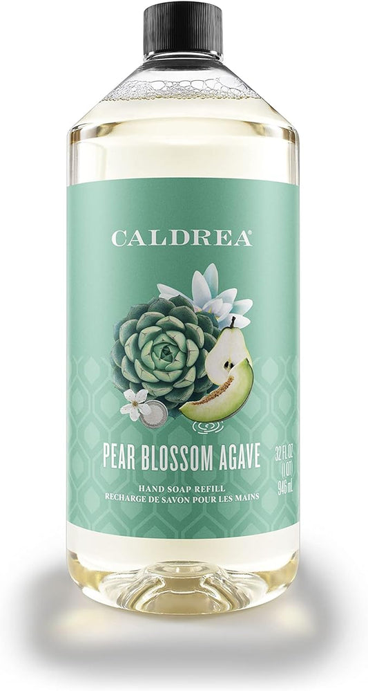 Caldrea Hand Soap Refill, Aloe Vera Gel, Olive Oil And Essential Oils To Cleanse And Condition, Pear Blossom Agave Scent, 32 Oz