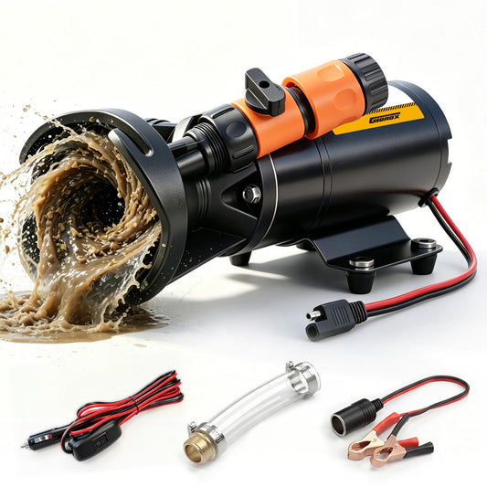 12V RV Portable Macerator Pump, 12GPM Self-Priming Sewage - Image 1