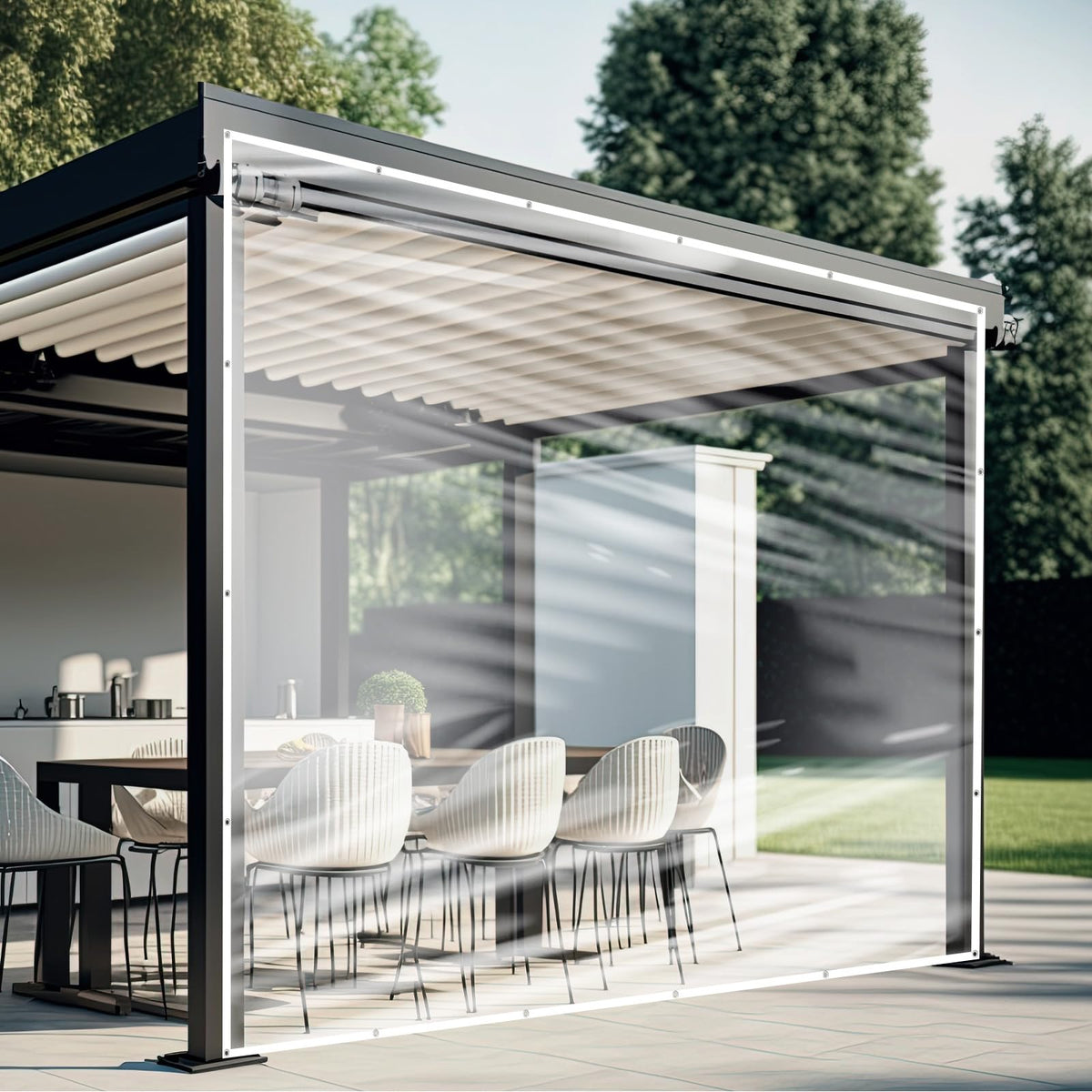 1 Pcs 20 Mil 4x6 ft Clear Vinyl Tarp, Waterproof with Grommets - Image 1
