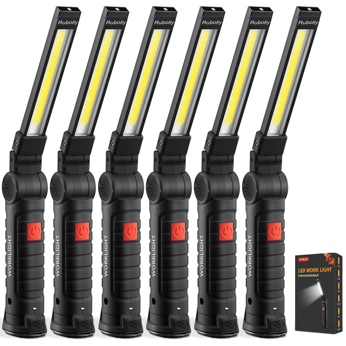 6Pack Magnetic LED Work Light, Christmas Tools Gifts for Men Dad - Image 1