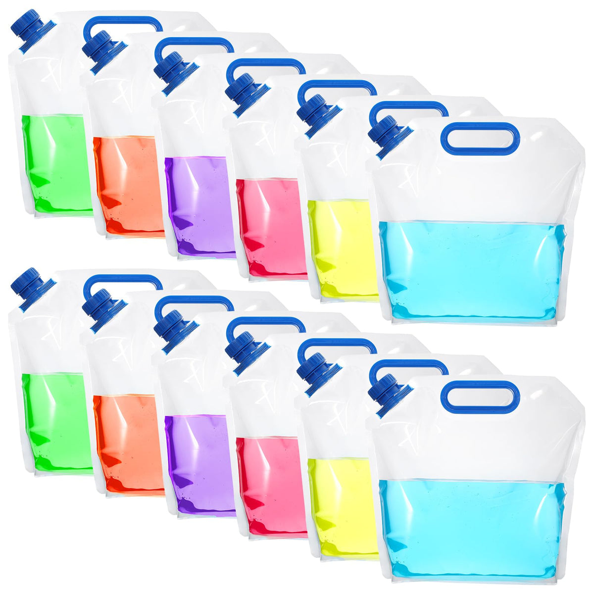 12 Pack Water Storage Bag - 1.3 Gallon Foldable Water - Image 1