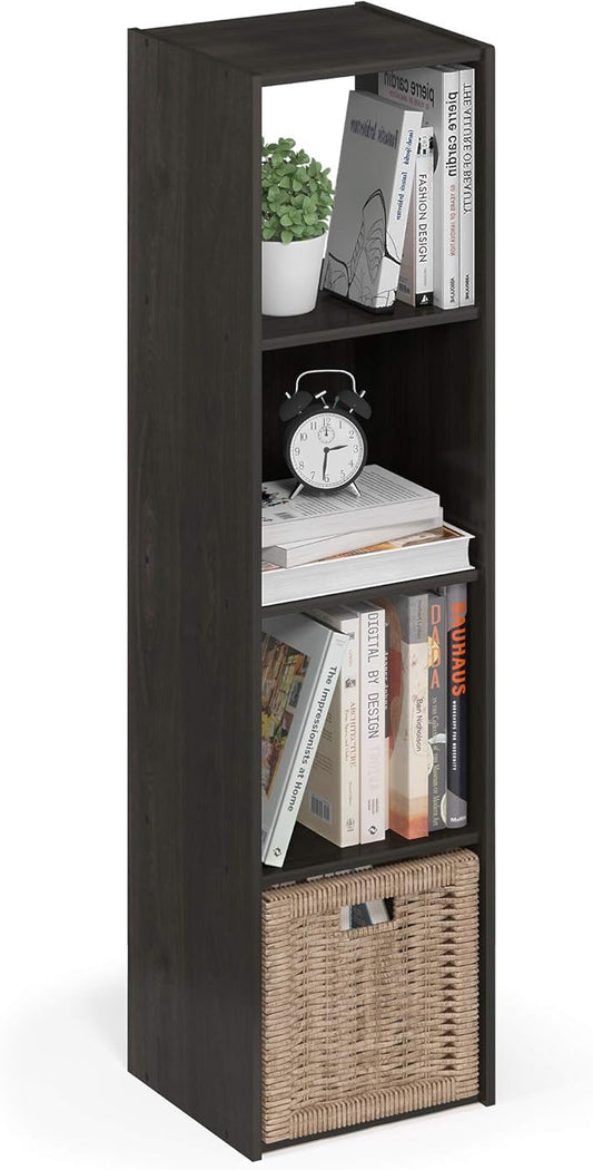Furinno Pelli Cubic Storage Cabinet, 4x1, Espresso