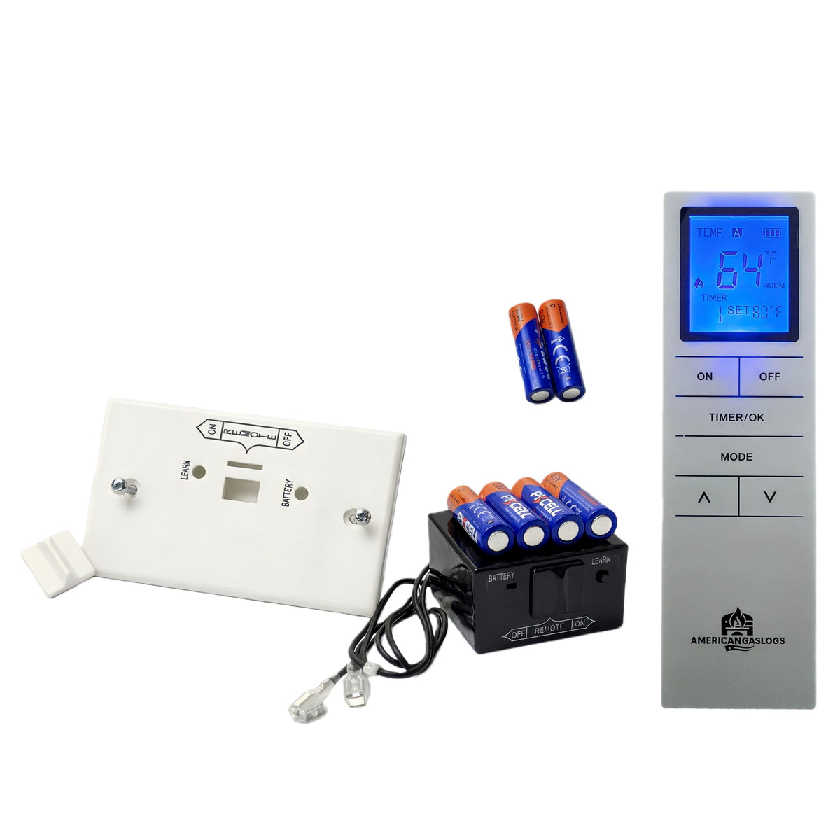 Gas Fire Fireplace On/Off Remote Control Kit + Thermostat - Image 1