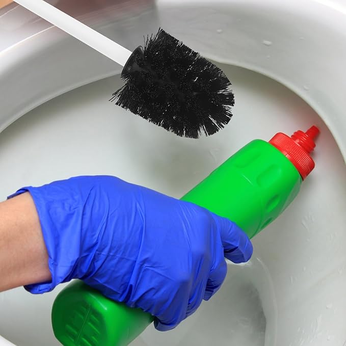 10pcs Replaceable Toilet Brush Heads Stainless Steel Heavy Duty Scrub Brush Replacement Refills for Bathroom and Hotel Toilet Cleaning Tool 75x100mm Black