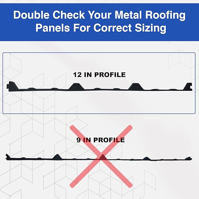 Duco USA-Made R Panel Foam Closure Strips - 50 Pack of 3ft Black Corrugated Roof Foam Strips for Metal Roof Insulations - Weatherproof Insulation Seal Blocks Moisture, Gaps, Noise & Dust