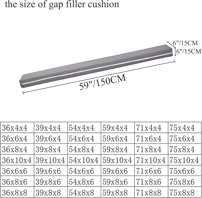 SAMTY Bed Filler for headboard Space Gap Filler Bolster Pillow Stopper for Sofa Crack Filler Between Headboard and Mattress Queen Size