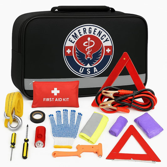 Roadside Car Emergency Kit - First Aid Set, Jumper Cables - Image 1