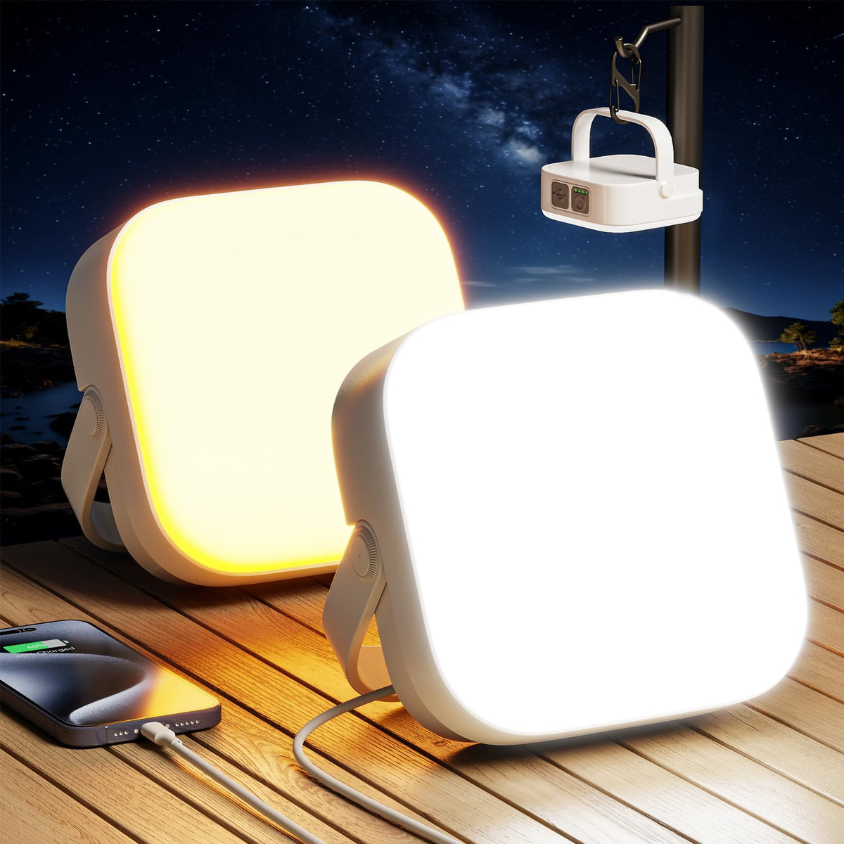 Eventek 2Pack 20000mAh Camping Lights, Camping Lantern - Image 1