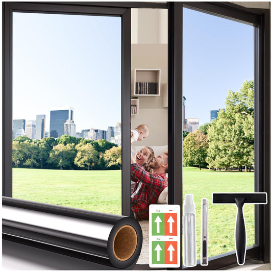 Coavas One Way Privacy Window Film with 3 Tools, Black - Image 1