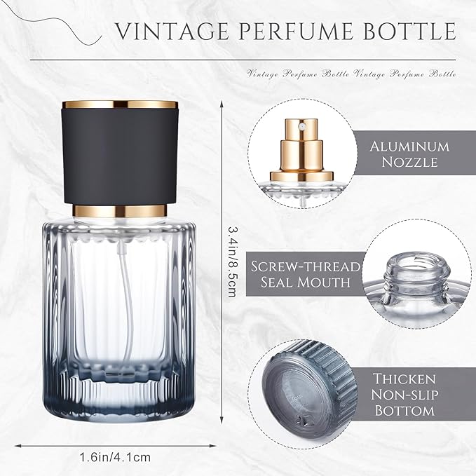 24 Pcs 30/50/100ml Empty Glass Perfume Bottles Bulk Pack for Perfume Makers Refillable Atomizer Cologne Bottles DIY Vintage Fragrance Packaging Glass Bottling Supplies (Multicolor,30 ml)