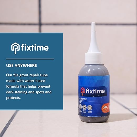 Silicone Tile Repair Kit, Premixed Fast-Drying Gray Caulk, 8oz