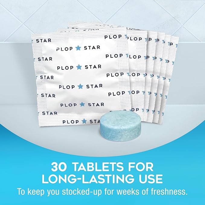 Toilet Tablets Odor Eliminator, 30 Pack, Individually Wrapped