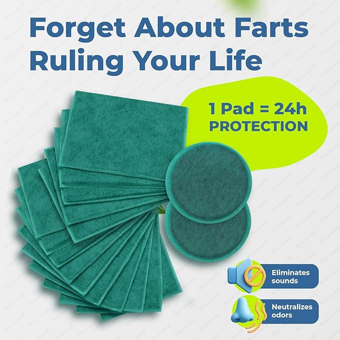 Adult Flatulence Relief Pads End Odor & Noise Up to 100%. Best Gas Relief, Charcoal Flatulence Underwear Aid, Gas Deodorizer & Silencer. Activated Charcoal Flatulence Pads. Anti-Gag Gift S-12