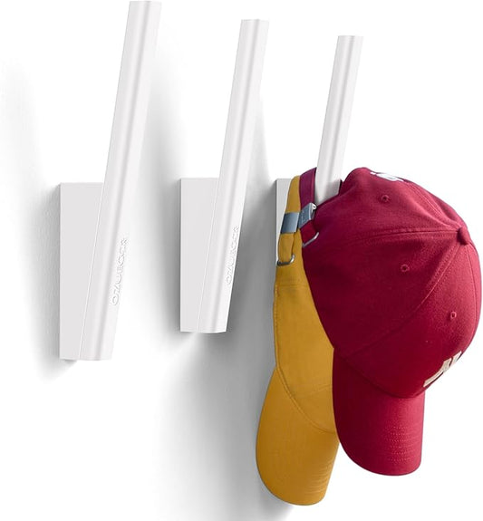 Hat Hook for Baseball Caps – Wall Mounted Vertical Hat Holder, Multi-Purpose Wall Hook, Closet Cap Organizer, Sturdy Compact, Easy to Install