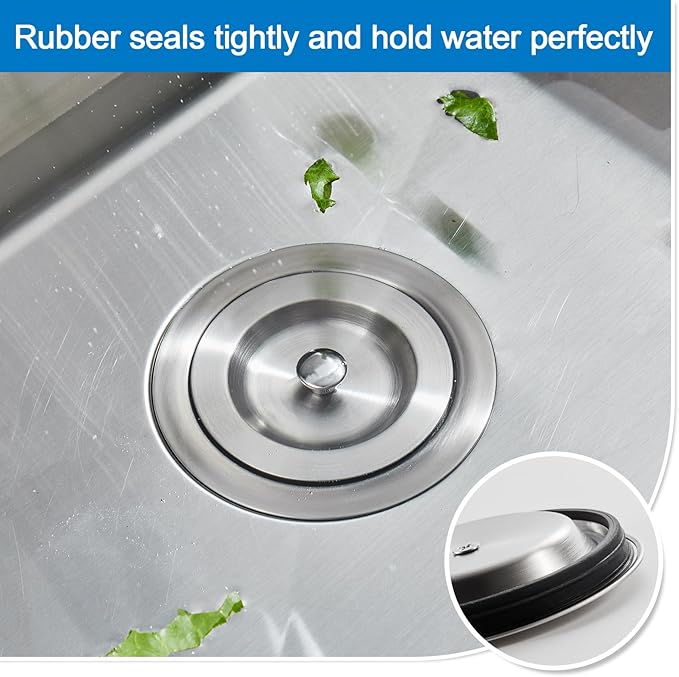 3-1/2-inch Kitchen Sink Drain, Stainless Steel Removable Deep Basket Strainer, Tailpiece Included