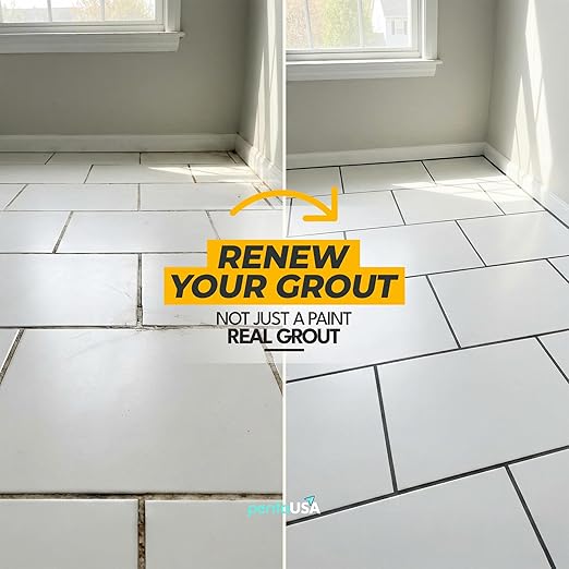 Tile Grout Repair Kit - Premixed Acrylic Sanded Grout for Bathroom, Shower & Kitchen - Repairs, Renews & Restores, Waterproof Formula - 8.8oz / 250gr (Dark Grey)