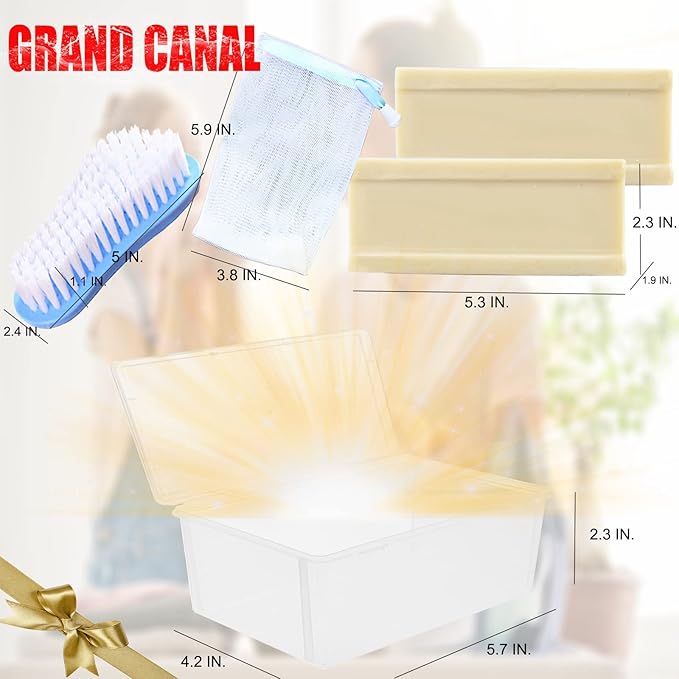 Grand Canal® Soap Bar for Stains, Grand Canal Old Soap with Brush, Underwear Cleaning Soap Bar, All Purpose Stain Cleaner for Clothes, Shoes, Underwear