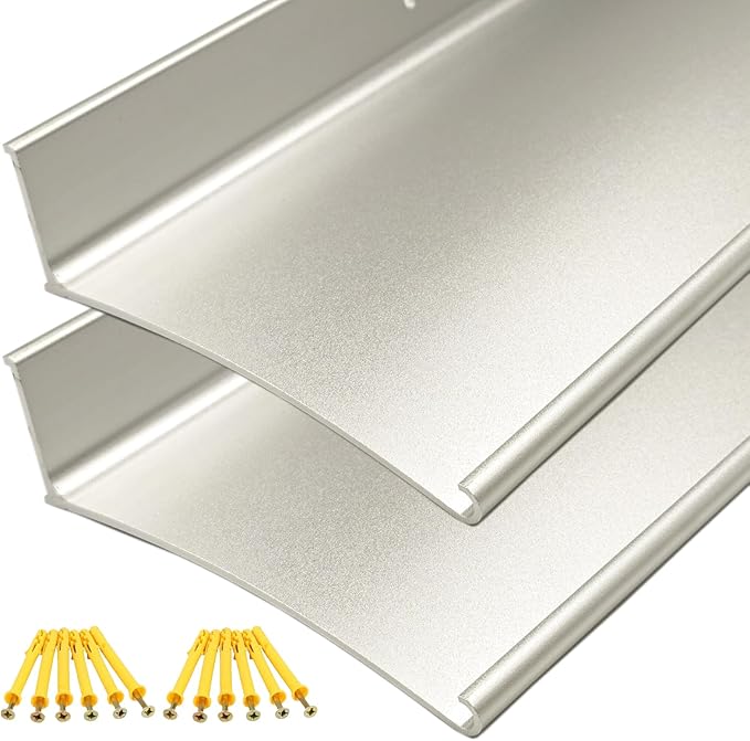 Heavy-Duty 5.12" W 55.1" L Door Rain Drip Guard Overhead,Aluminum Drip Cap for Exterior Doors Window Top,Rain Drip Edge Flashing,Water Deflector,Rain Diverter,Anodized Silver 2PCS