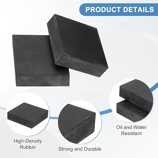 4-Pack Rubber Anti Vibration Pads 2" Non-Slip Square Vibration Isolation Pads Anti Noise Shock Absorbing Mats for Washing Machine/Dryer/HVAC/Air Conditioner [ 0.6" Thickness]