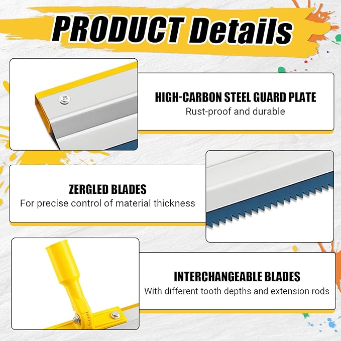 2 Pack 22" Notched Squeegee for Epoxy with 5mm Serrated Blade for Self Leveling Cement Urethane Epoxy Floor Tools