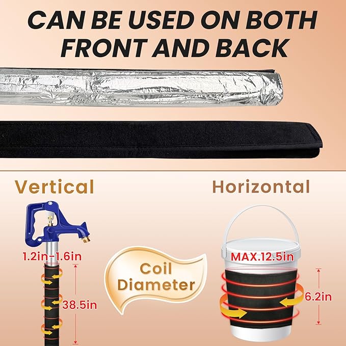 6 Ft YeloDeer 110 V~120 V Stickable Waterproof Pipe Heat Tape Blanket with 6 Ft Power Cord, 38.5" x 6.2" Aluminum Foil Water Heat Trace Blanket for Metal & Plastic Pipe freeze Protection