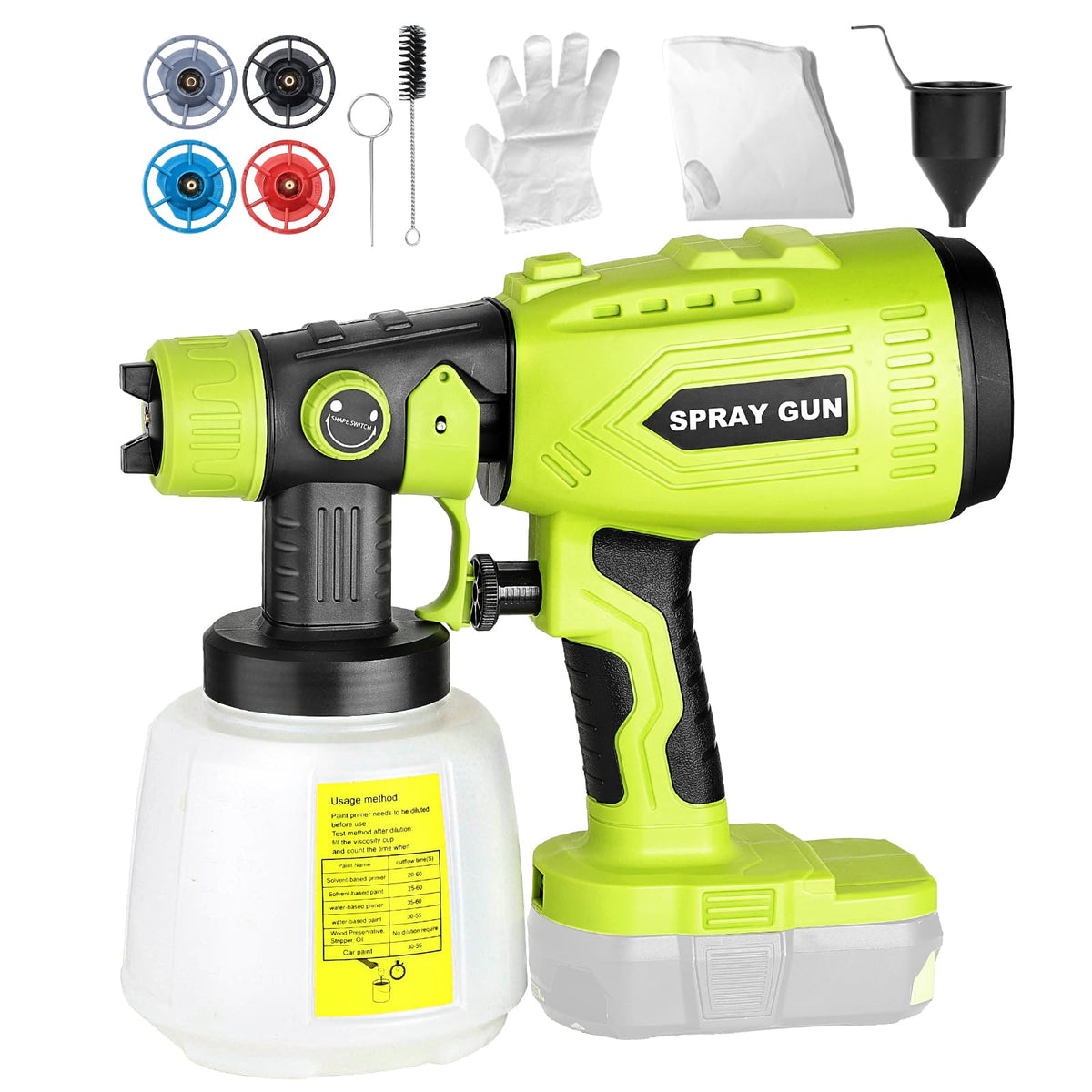 Cordless Paint Sprayer for Ryobi 18v Battery，HVLP Spray | Home Repair - Image 1