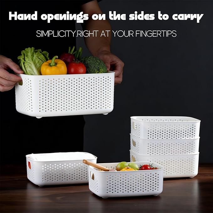 LivLab Mker Food Storage Container Sets BPA-Free plastic Stackable strainers colander for Kitchen Pantry Organization,fruit,vegetable