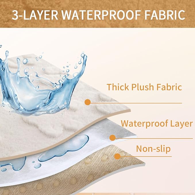 Waterproof Couch Cover for Dogs Washable,Fuzzy Pet Couch Covers for Sofa,Thick Soft Dog Mat Non-Slip Couch Covers for 3 Cushion Couch Sofa Pet Friendly (White, 23 * 23(2pcs))