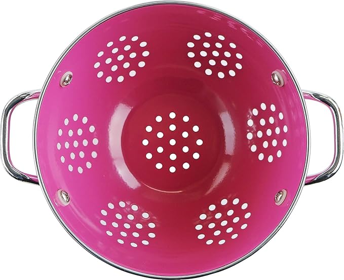 Calypso Basics by Reston Lloyd Powder Coated Enameled Colander, 3 Quart, Magenta