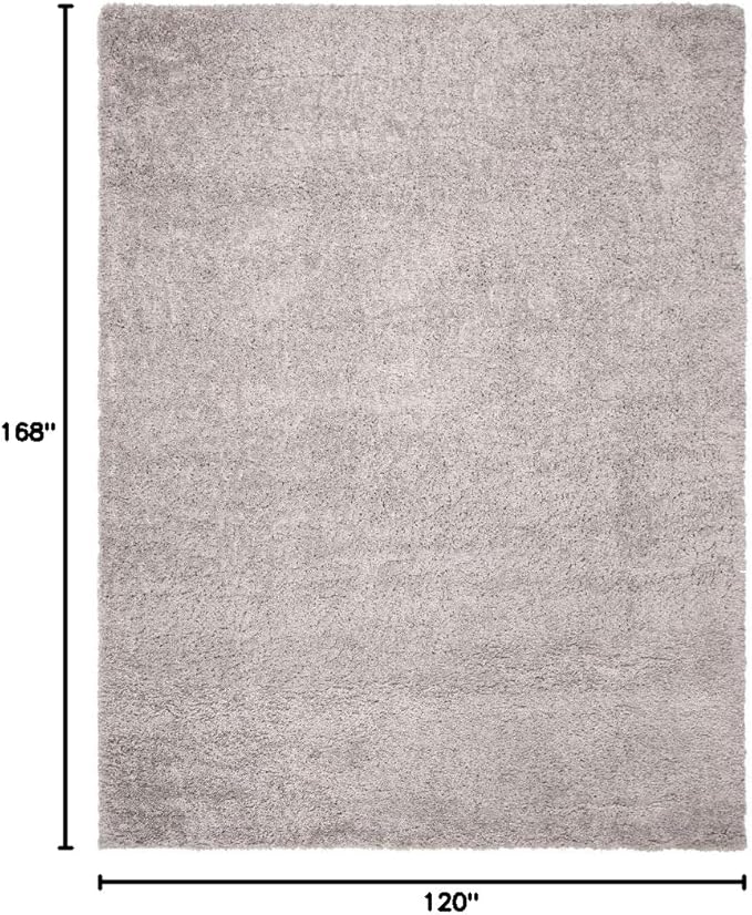 SAFAVIEH Fontana Shag Collection Area Rug - 10' x 14', Grey, Solid Design, Non-Shedding & Easy Care, 2-inch Thick Ideal for High Traffic Areas in Living Room, Bedroom (FNT800F)