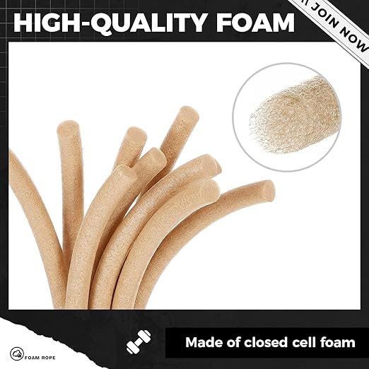 1/2 Inch x 50 ft Foam Backer Rod for Gaps Joints Concrete Crack Filler Caulk Saver Bulk Foam Backing Rod Concrete Filler Rope for Weather Stripping Door Seal (Sandy)