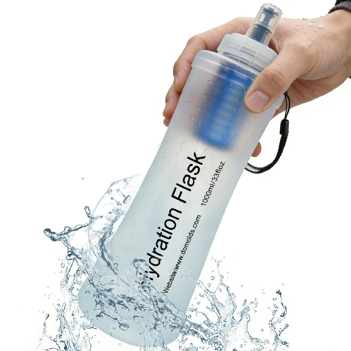 AXEN Collapsible Water Bottle with Filter for Hiking - Image 1