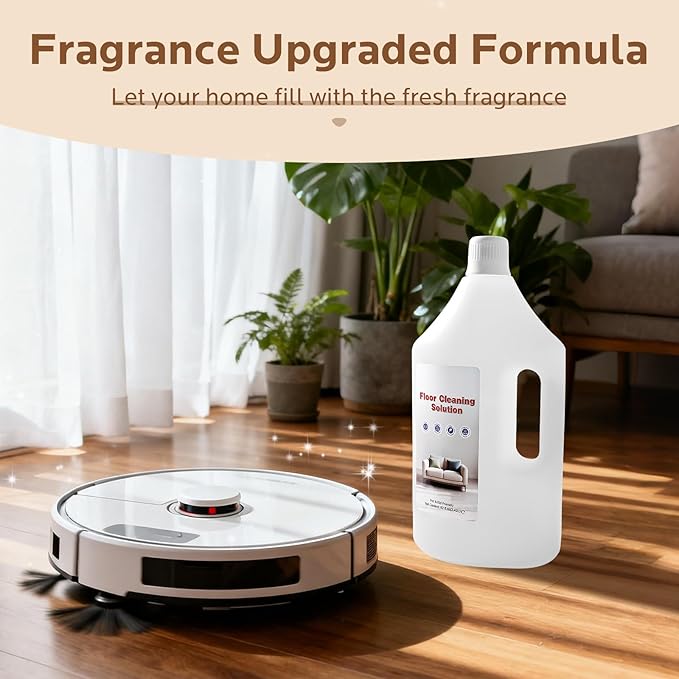 Floor Cleaning Solution, 82 Fl Oz - Compatible with All Roborock Mopping Robots (S7, S8, Qrevo, Q7, Q8 series), Low-Foam Pet and Kid Friendly (Fresh Fragrance)